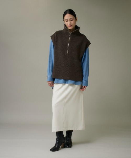 イッツインターナショナル（I．T．’S． international）/ハーフジップニットジレ I.T.'S. international（イッツインターナショナル） ニット セーター