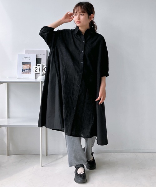 「AS KNOW AS plus」 シャツワンピース FREE ブルー系その他6 レディース_画像2