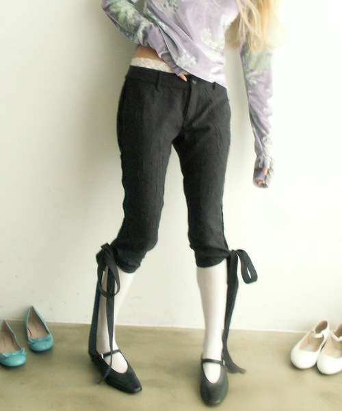 igi パンツ BOW CRINKLE CAPRIS / リボンカプリパンツ レディース