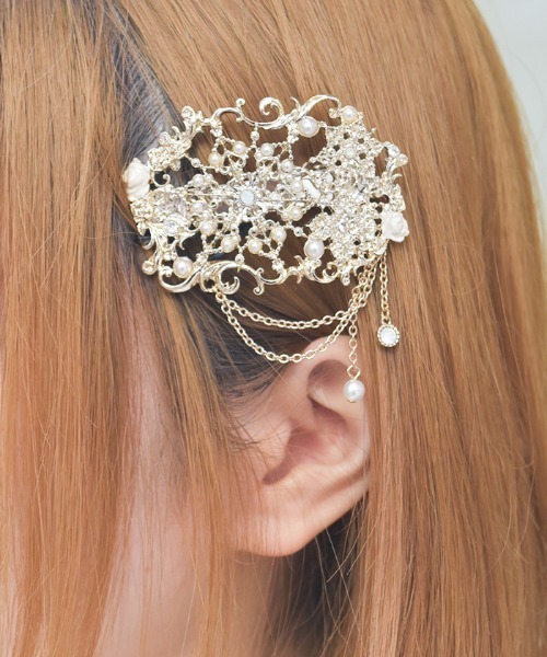 axes femme（アクシーズ ファム） ヘアクリップ 雪薔薇モチーフヘア