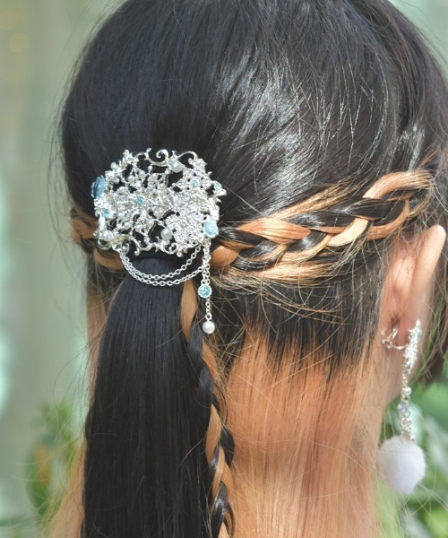 axes femme（アクシーズ ファム） ヘアクリップ 雪薔薇モチーフヘア