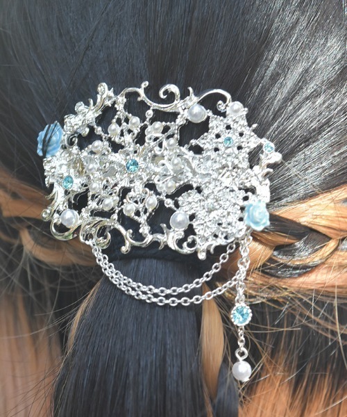 axes femme（アクシーズ ファム） ヘアクリップ 雪薔薇モチーフヘア