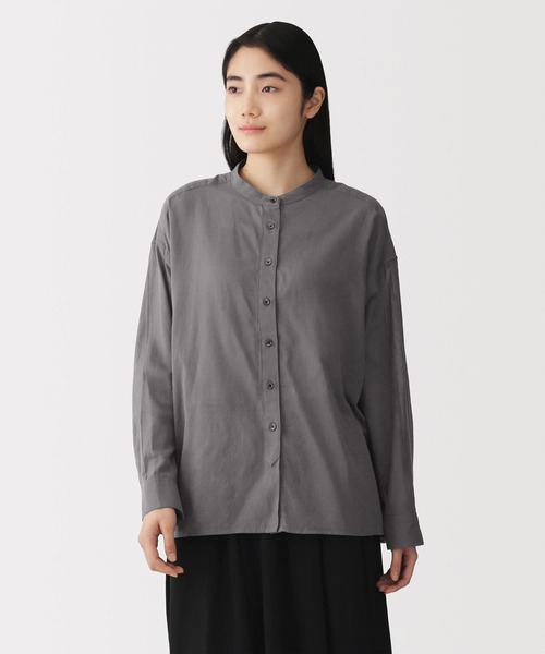 無印良品（MUJI） ブラウス シャツ 婦人 強撚 シアー長袖シャツ