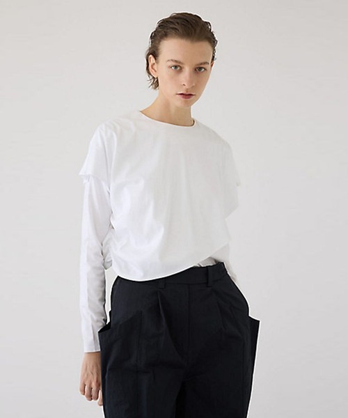 RIM.ARK リブカットトップス RIM.ARK ブラウス シャツ 「RIM.ARK/リムアーク」Layered gather cut