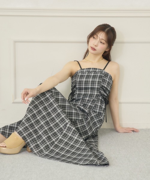 Ambre Neige（アンブルネージュ） ワンピース side lace up camisole