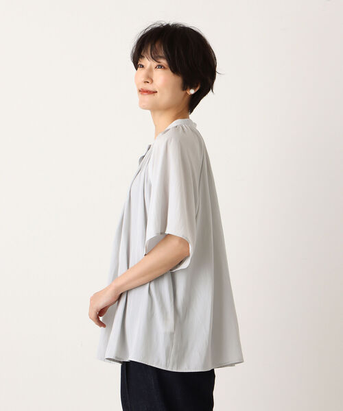 「Afternoon Tea」 半袖ブラウス MEDIUM ライトグレー レディース_画像5