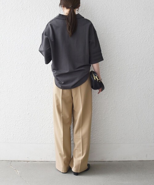 SHIPS any tシャツ any:「洗濯機可能」インレイ 襟付き スキッパー