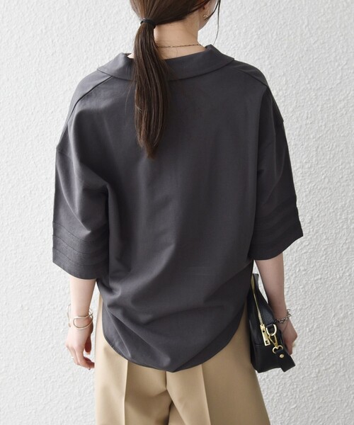 SHIPS any tシャツ any:「洗濯機可能」インレイ 襟付き スキッパー