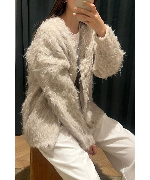 「STYLEMIXER」 ニットカーディガン FREE グレー レディース_画像4