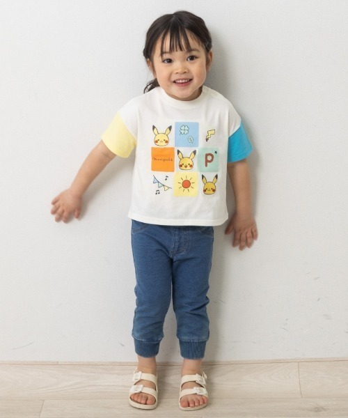 フェイクポケット刺繍 大人も着られるキッズＴシャツ SPECIAL SALE 42%OFF】もちもちストレッチ ワンポイント刺繍 長袖T