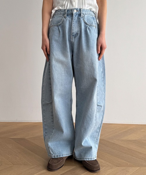 「CANAL JEAN」 デニムパンツ X-SMALL ライトブルー レディース_画像6