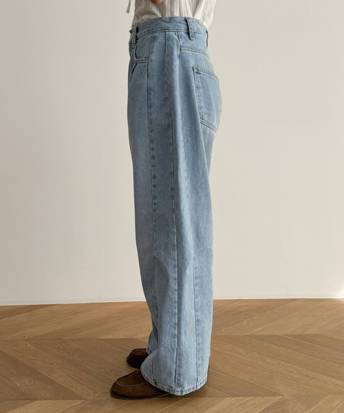 「CANAL JEAN」 デニムパンツ X-SMALL ライトブルー レディース_画像7