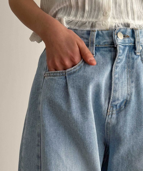 「CANAL JEAN」 デニムパンツ X-SMALL ライトブルー レディース_画像9