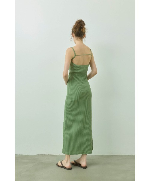 アリシアスタン　パッドinリブロングワンピースL alexiastam ALEXIA STAM（アリシアスタン） ワンピース Rib Long Dress /パッドin
