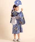甚平 浴衣 「お揃い」イチゴx花x花火総柄ショ...の詳細画像3