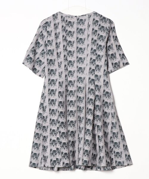「PAUL&JOE SISTER」 花柄半袖ワンピース 36 グレー レディース_画像2