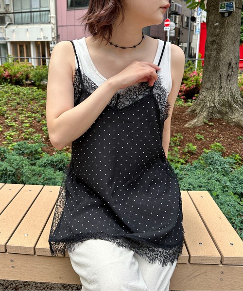 PILIT ドット×レースキャミソール レディース : ZOZOTOWN Yahoo!店