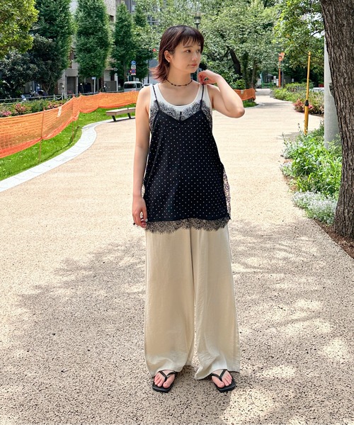 PILIT ドット×レースキャミソール レディース : ZOZOTOWN Yahoo!店