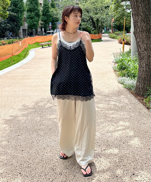 PILIT ドット×レースキャミソール レディース : ZOZOTOWN Yahoo!店