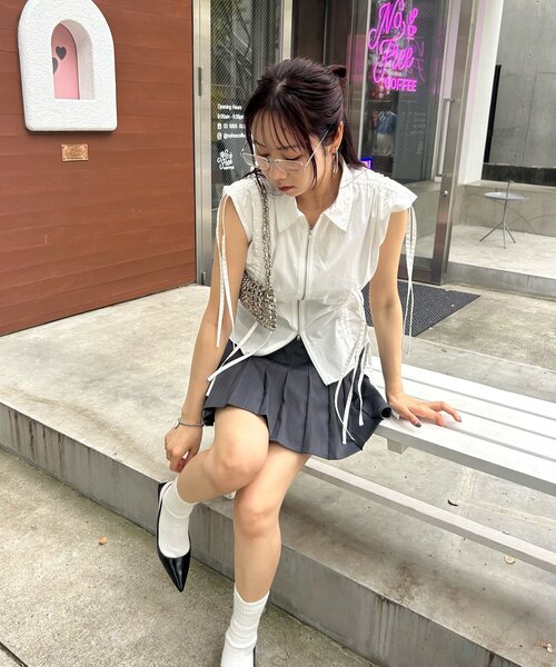 「WHO'S WHO gallery」 「six m」ノースリーブシャツ FREE ブラック レディース_画像5