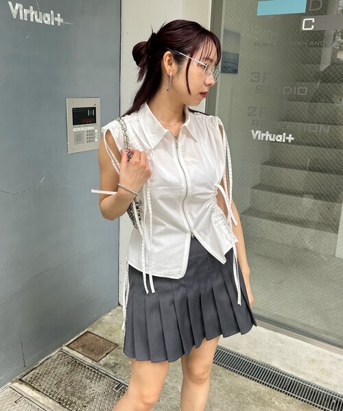 「WHO'S WHO gallery」 「six m」ノースリーブシャツ FREE ブラック レディース_画像6