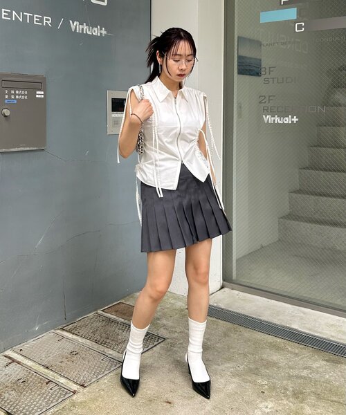 「WHO'S WHO gallery」 「six m」ノースリーブシャツ FREE ブラック レディース_画像7