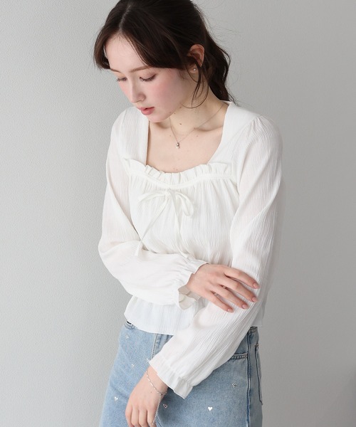 「BLUEEAST」 長袖ブラウス MEDIUM ブラック レディース_画像2