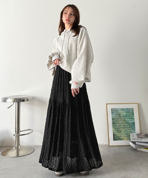 「classicalelf」 フレアスカート X-LARGE ブラック レディース_画像7