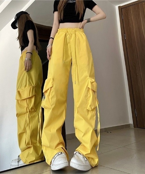 「SHEENA」 カーゴパンツ M イエロー レディース_画像3