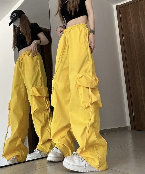 「SHEENA」 カーゴパンツ M イエロー レディース_画像4