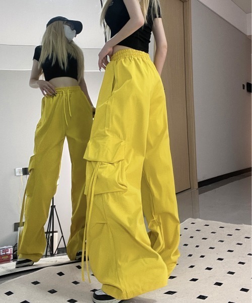 「SHEENA」 カーゴパンツ M イエロー レディース_画像6