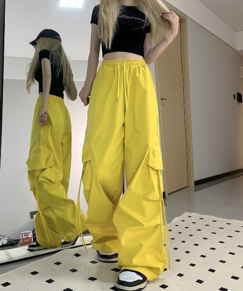 「SHEENA」 カーゴパンツ M イエロー レディース_画像7