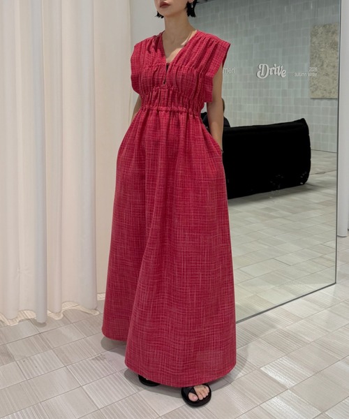 Ameri（アメリ） ドレス 「 ZOZOTOWN限定 」 SUMMER TWEED V NECK