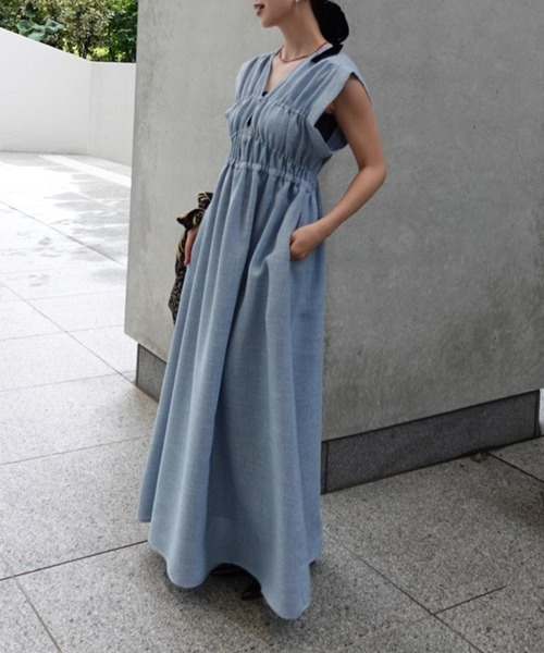 Ameri（アメリ） ドレス 「 ZOZOTOWN限定 」 SUMMER TWEED V NECK