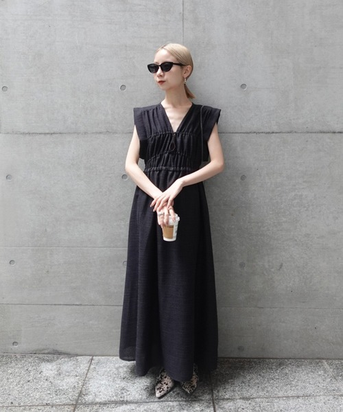 AMERI ドレス Ameri（アメリ） ドレス 「 ZOZOTOWN限定 」 SUMMER TWEED V NECK