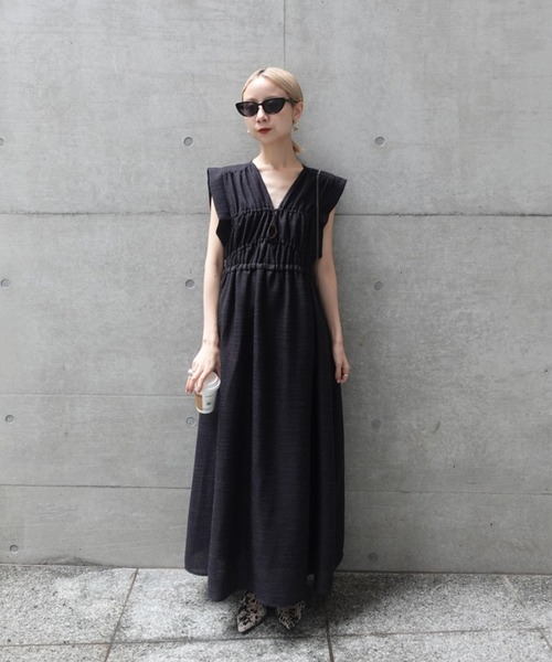Ameri（アメリ） ドレス 「 ZOZOTOWN限定 」 SUMMER TWEED V NECK