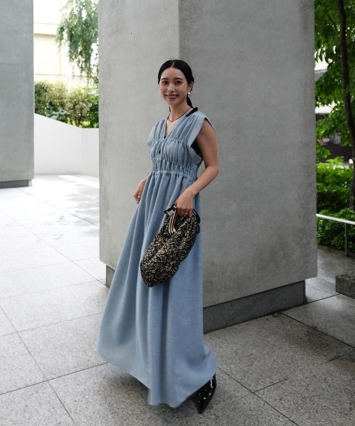 Ameriワンピース Ameri（アメリ） ドレス 「 ZOZOTOWN限定 」 SUMMER TWEED V NECK