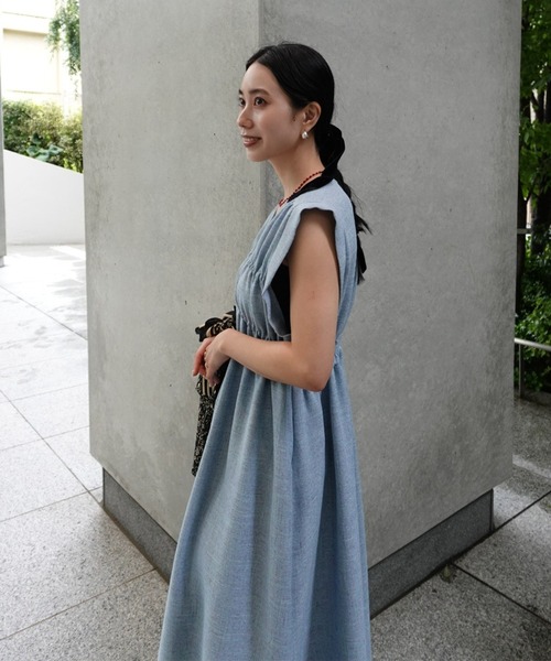 ameri ドレス Ameri（アメリ） ドレス 「 ZOZOTOWN限定 」 SUMMER TWEED V NECK