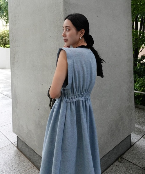 Ameri（アメリ） ドレス 「 ZOZOTOWN限定 」 SUMMER TWEED V NECK