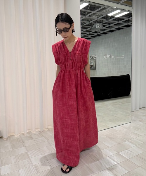 Ameri（アメリ） ドレス 「 ZOZOTOWN限定 」 SUMMER TWEED V NECK