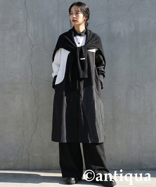「antiqua」 長袖ワンピース ONESIZE ブラック レディース_画像7