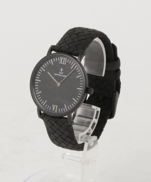 国産最新品 腕時計 WOVEN LEATHER ZOZOTOWN PayPayモール店 - 通販 - PayPayモール ブラック 36mm ホワイト レザーバンド 定番得価