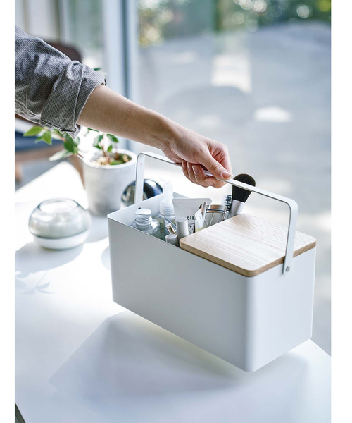 tower 収納 「tower/タワー」メイクボックス 大容量 持ち運び 鏡付き