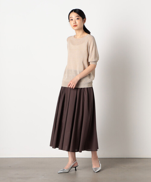 ニット セーター 和紙ホールガーメントクルーネックニット レディース COMME CA ISM ニット セーター 和紙 ホールガーメント ニットT