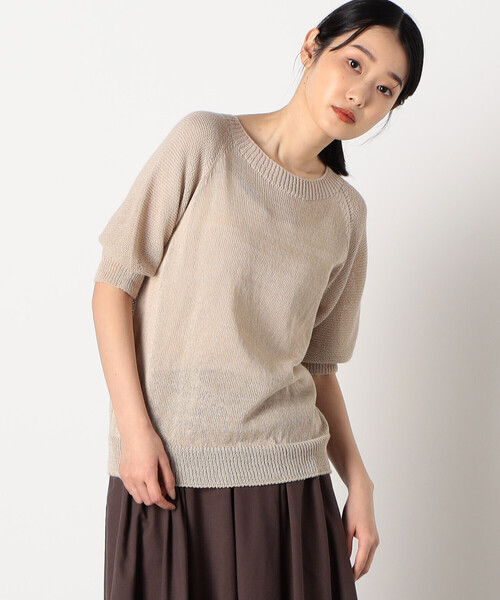 ニット セーター 和紙ホールガーメントクルーネックニット レディース COMME CA ISM ニット セーター 和紙 ホールガーメント ニットT