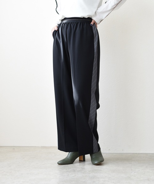 パンツ スラックス 3TEXバックストライプ スラックスパンツ レディース