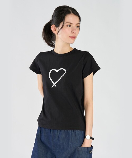 agnes b.（アニエスベー） tシャツ 半袖 アイコニック プリント
