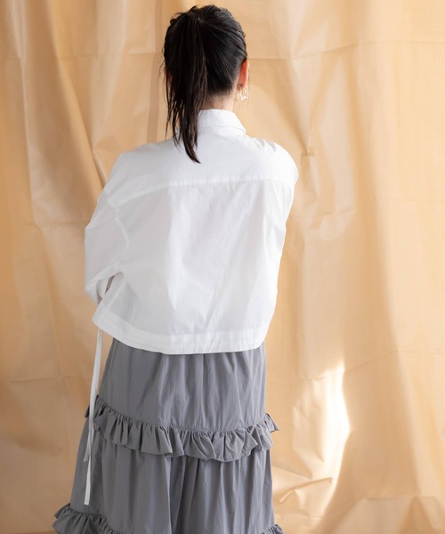 ブラウス シャツ ネクタイ付きドロストデザインシャツ レディース bohmal ブラウス シャツ ネクタイ付きドロストデザインシャツ