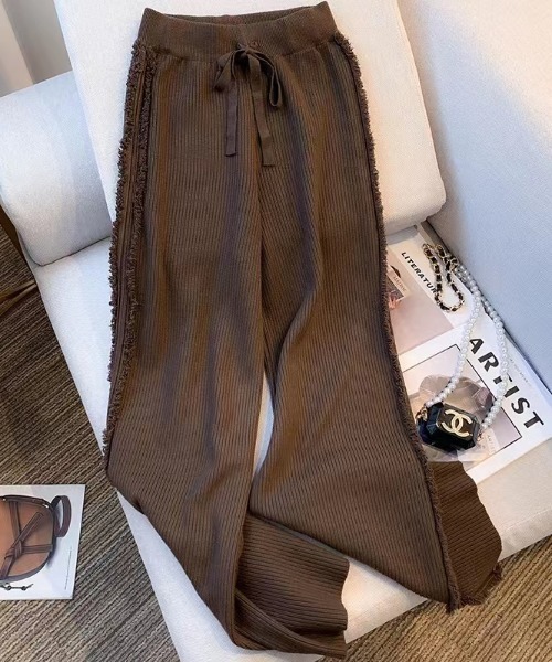 JAYRO（ジャイロ） パンツ サイドフリンジニットセミワイドパンツ