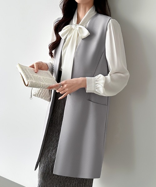 モンテドーロ　ジレ　ベスト MONTEDORO (モンテドーロ) Gilet リネン コットン デニム ジレ